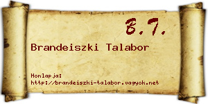 Brandeiszki Talabor névjegykártya