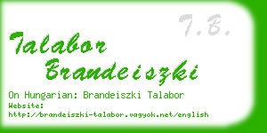 talabor brandeiszki business card